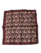 Foulard carré en soie Dolce &amp; Gabbana à imprimé oranges marron