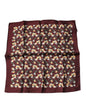 Dolce &amp; Gabbana Maroon Oranges Zijden Vierkante Zakdoek Sjaal