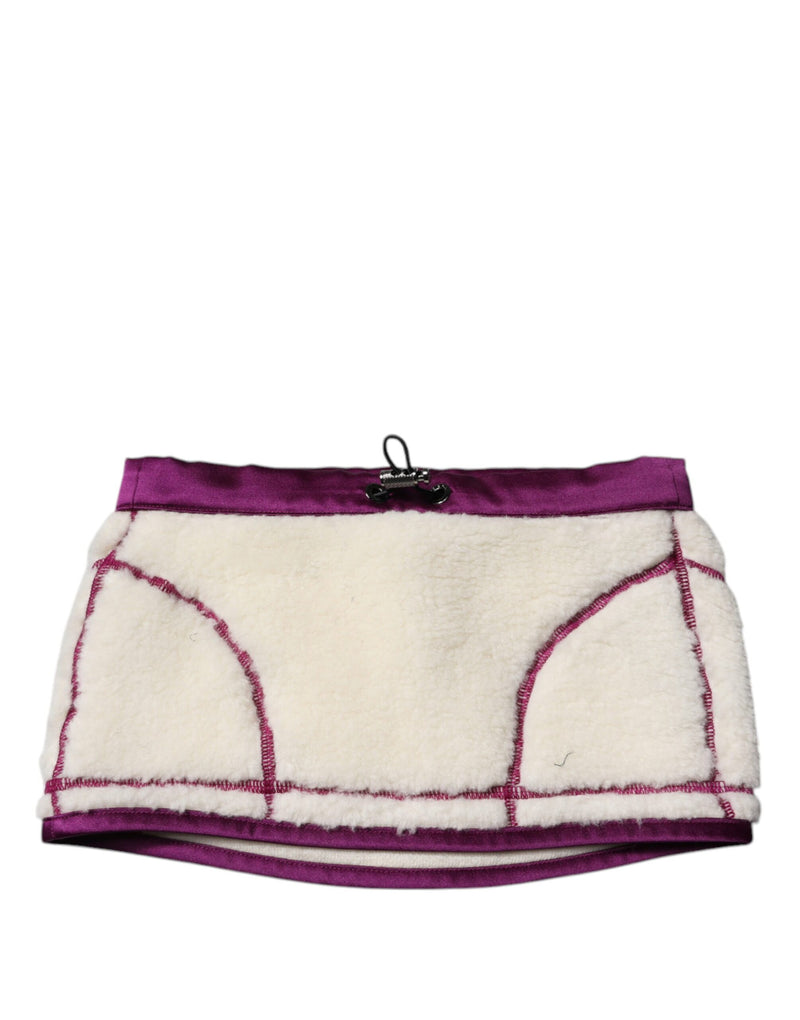 Dolce & Gabbana Écharpe Chauffe-Cou en Cachemire Blanc et Violet