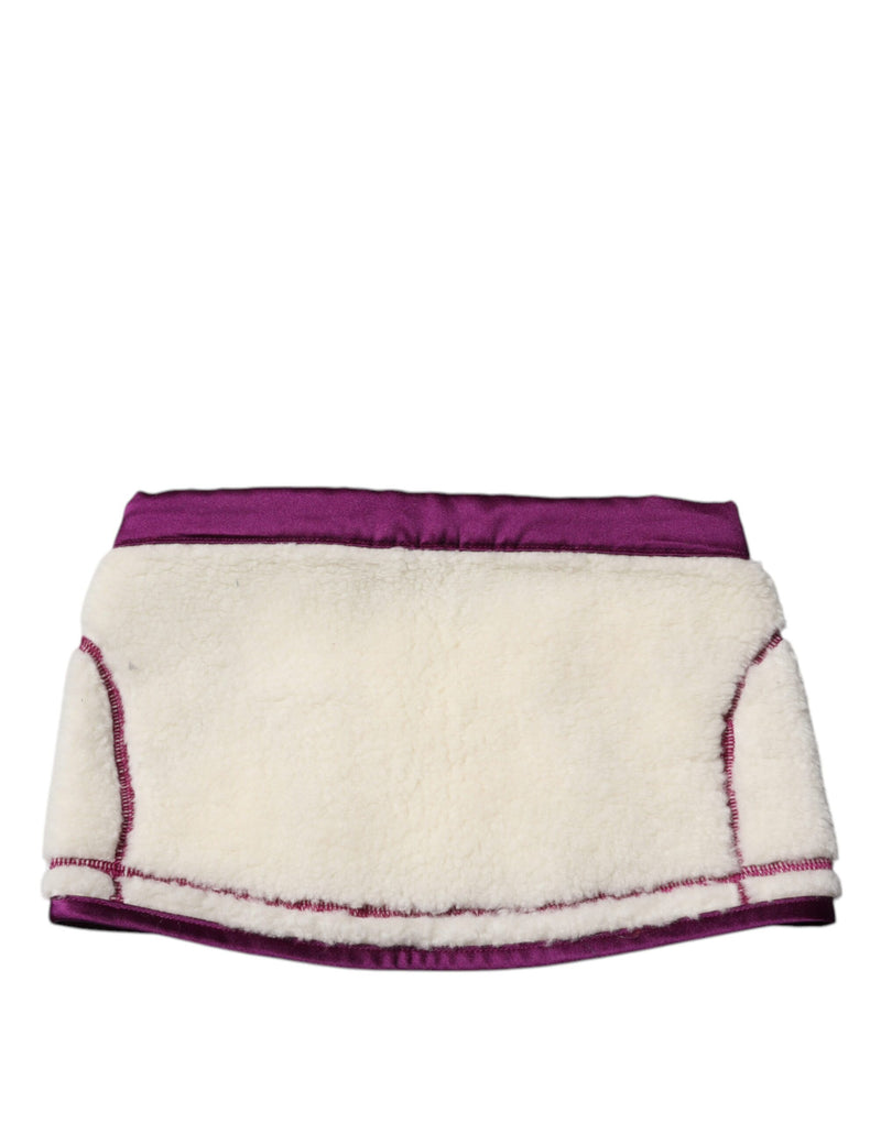 Dolce & Gabbana Écharpe Chauffe-Cou en Cachemire Blanc et Violet