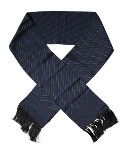 Dolce &amp; Gabbana donkerblauwe fantasiefranjes nekwikkelsjaal