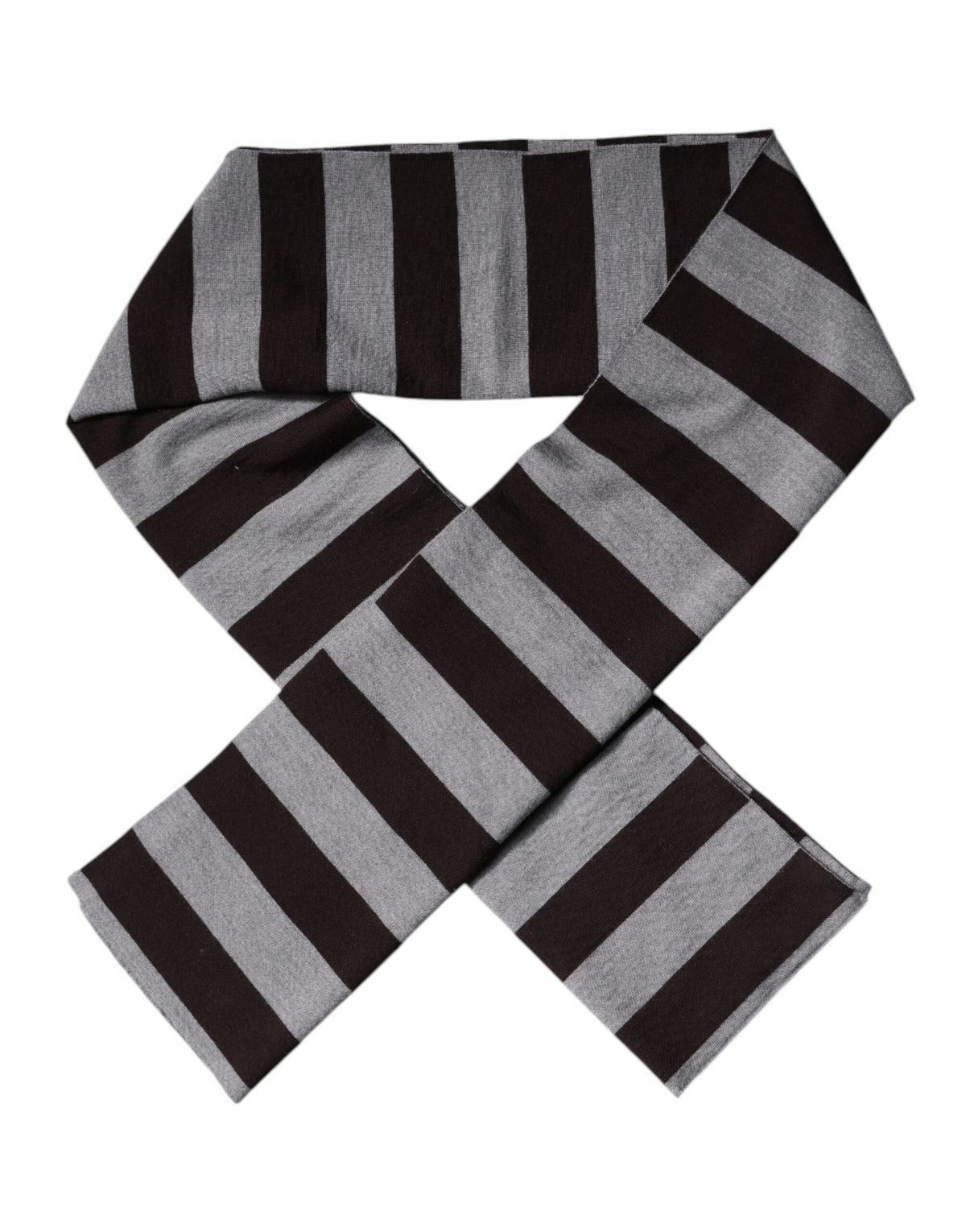 Foulard en laine à rayures noires et grises Dolce &amp; Gabbana