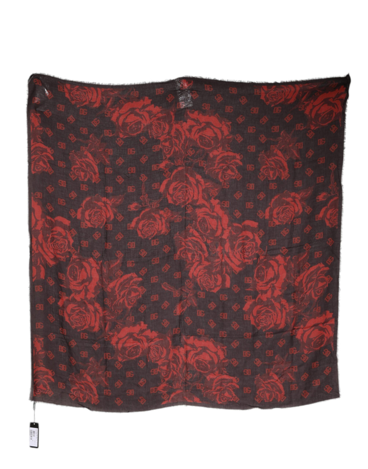 Dolce & Gabbana Écharpe Wrap en Modal Noir Rouge Floral