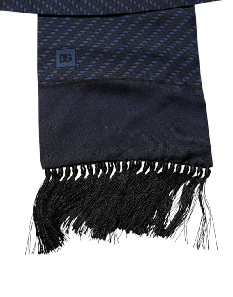 Dolce &amp; Gabbana donkerblauwe fantasiefranjes nekwikkelsjaal