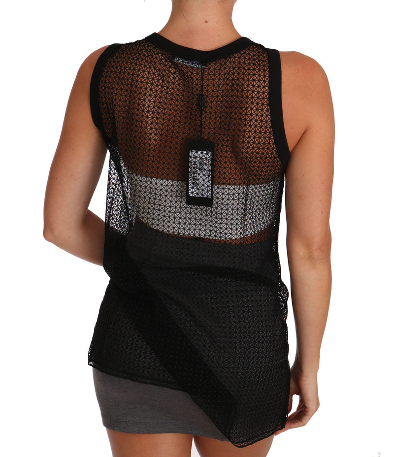 T-shirt Dolce &amp; Gabbana en résille noire transparente