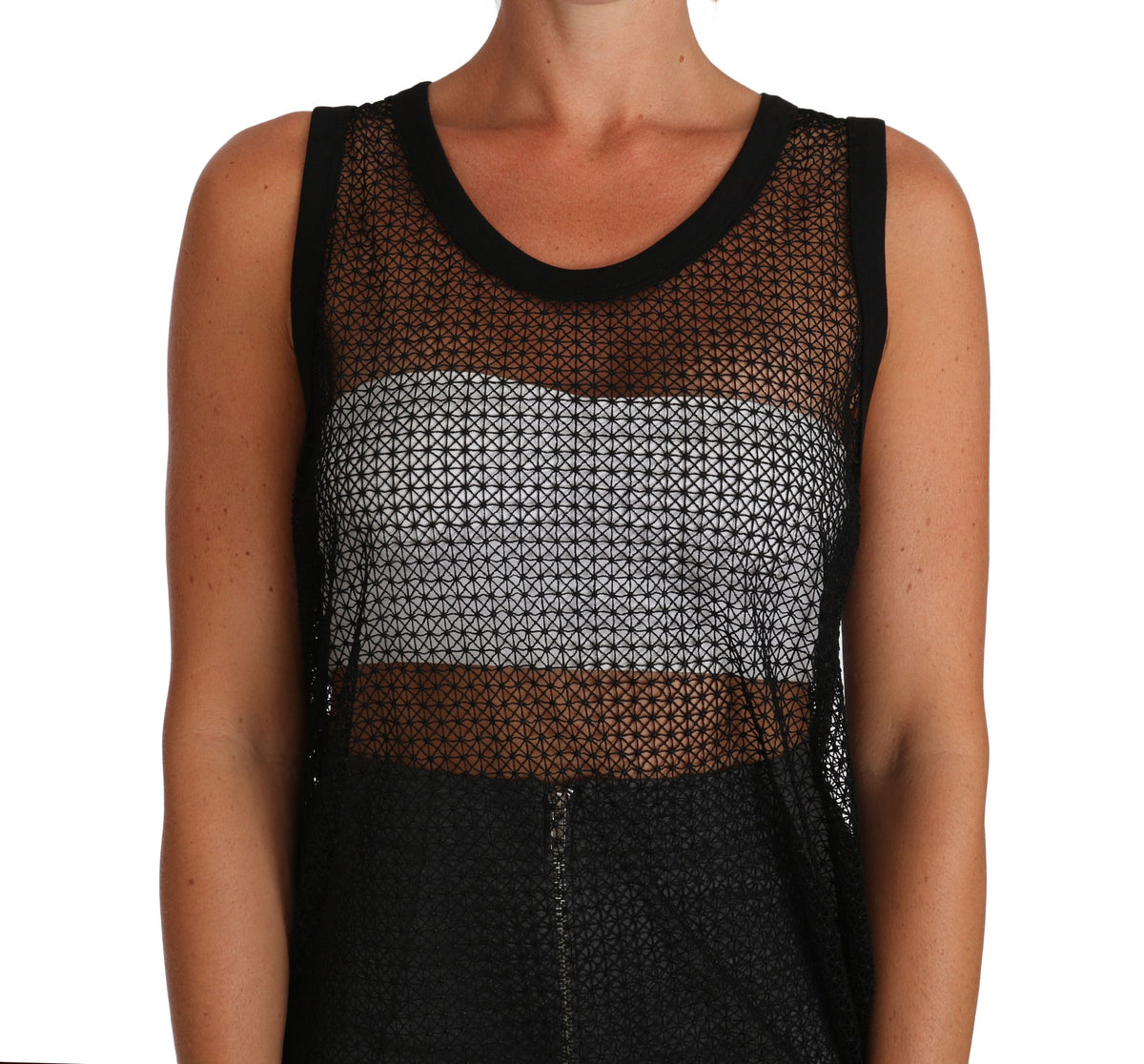 T-shirt Dolce &amp; Gabbana en résille noire transparente