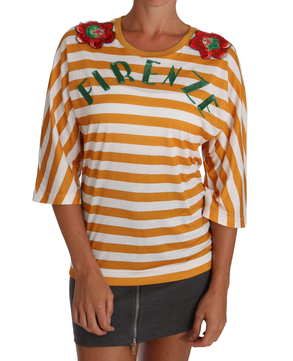 T-shirt Dolce &amp; Gabbana blanc orange FIRENZE