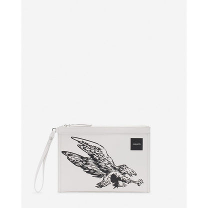 Lanvin Witte Leren Heren Portemonnee