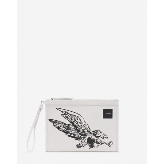 Lanvin Witte Leren Heren Portemonnee