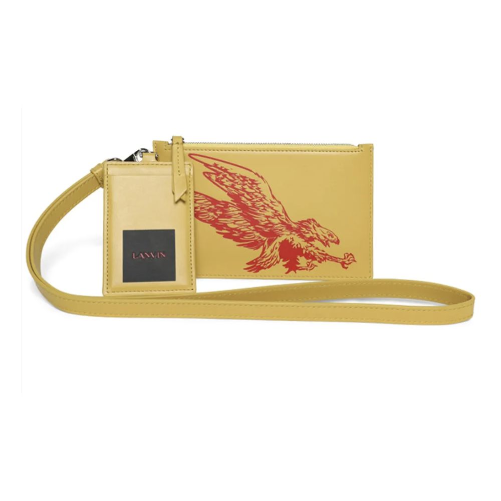 Portefeuille Lanvin en cuir jaune soleil pour homme