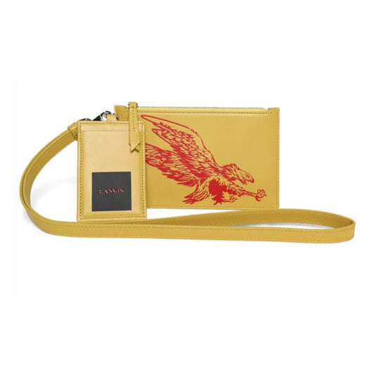 Portefeuille Lanvin en cuir jaune soleil pour homme