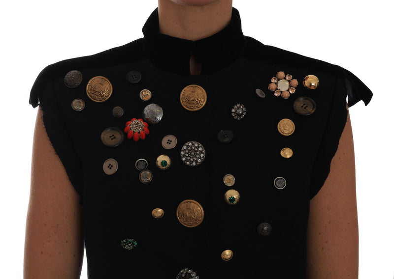 Gilet militaire noir à fleurs Dolce &amp; Gabbana