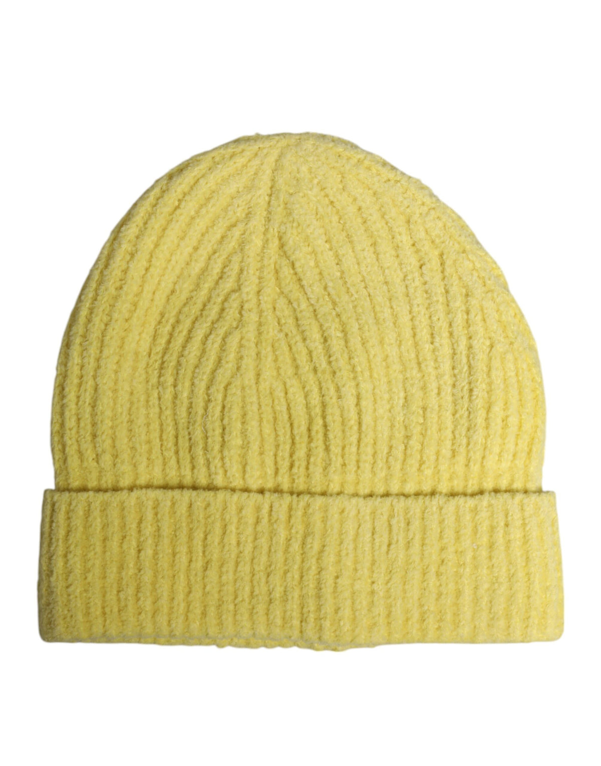 Bonnet d'hiver en tricot de coton jaune Dolce & Gabbana