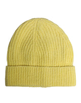 Bonnet d'hiver en tricot de coton jaune Dolce & Gabbana