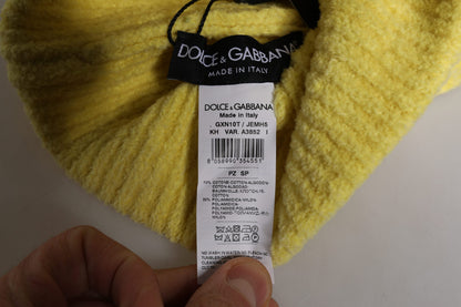 Dolce & Gabbana gele gebreide wintermuts van katoen