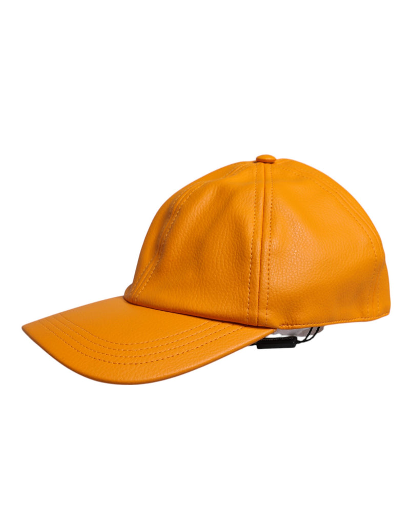 Casquette de baseball 6 panneaux en coton orange Dolce & Gabbana