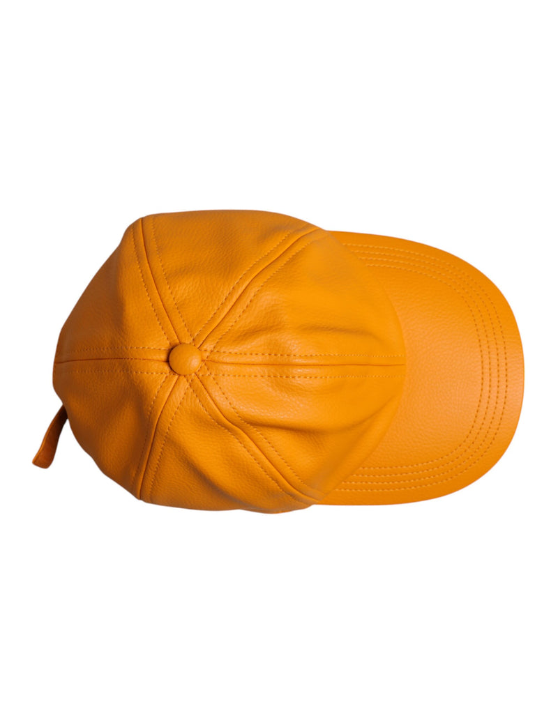 Casquette de baseball 6 panneaux en coton orange Dolce & Gabbana