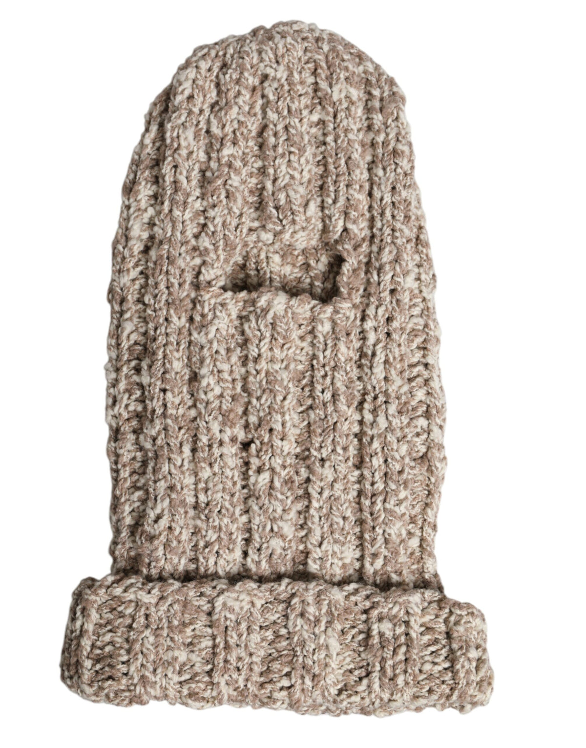 Cagoule de ski en laine tricotée beige Dolce & Gabbana