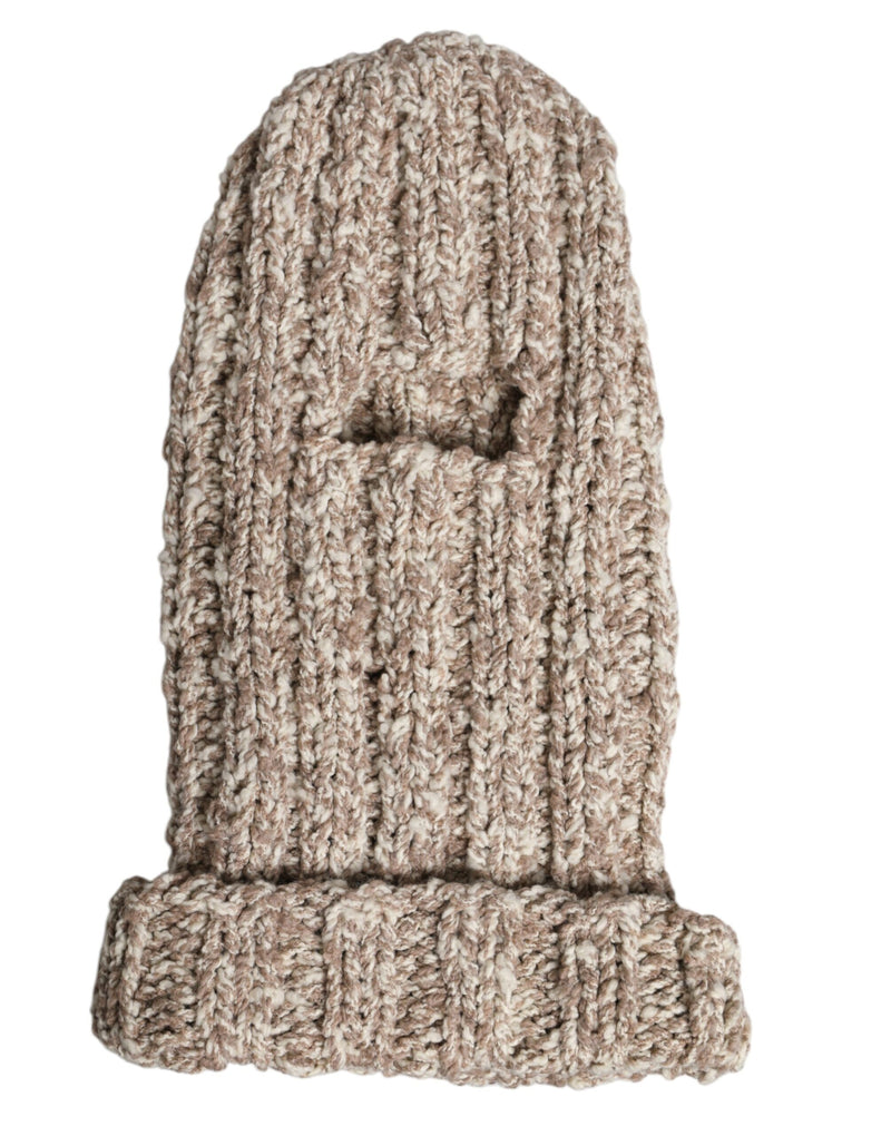 Cagoule de ski en laine tricotée beige Dolce & Gabbana