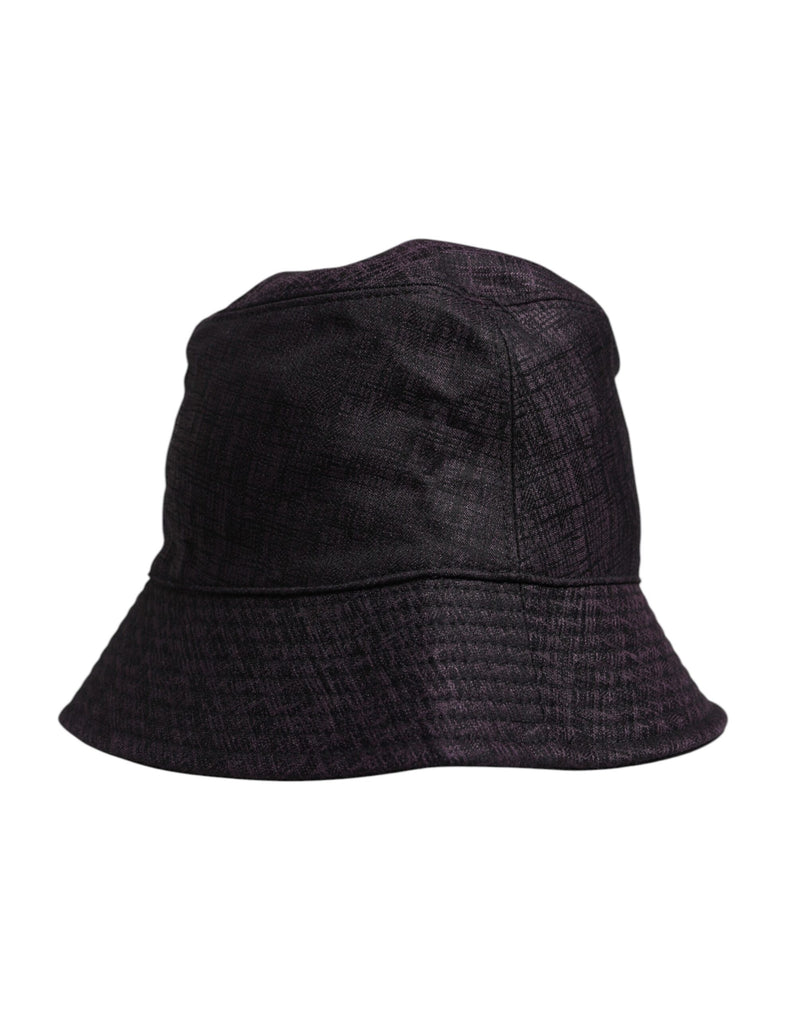 Chapeau bob en nylon noir à large bord Dolce & Gabbana