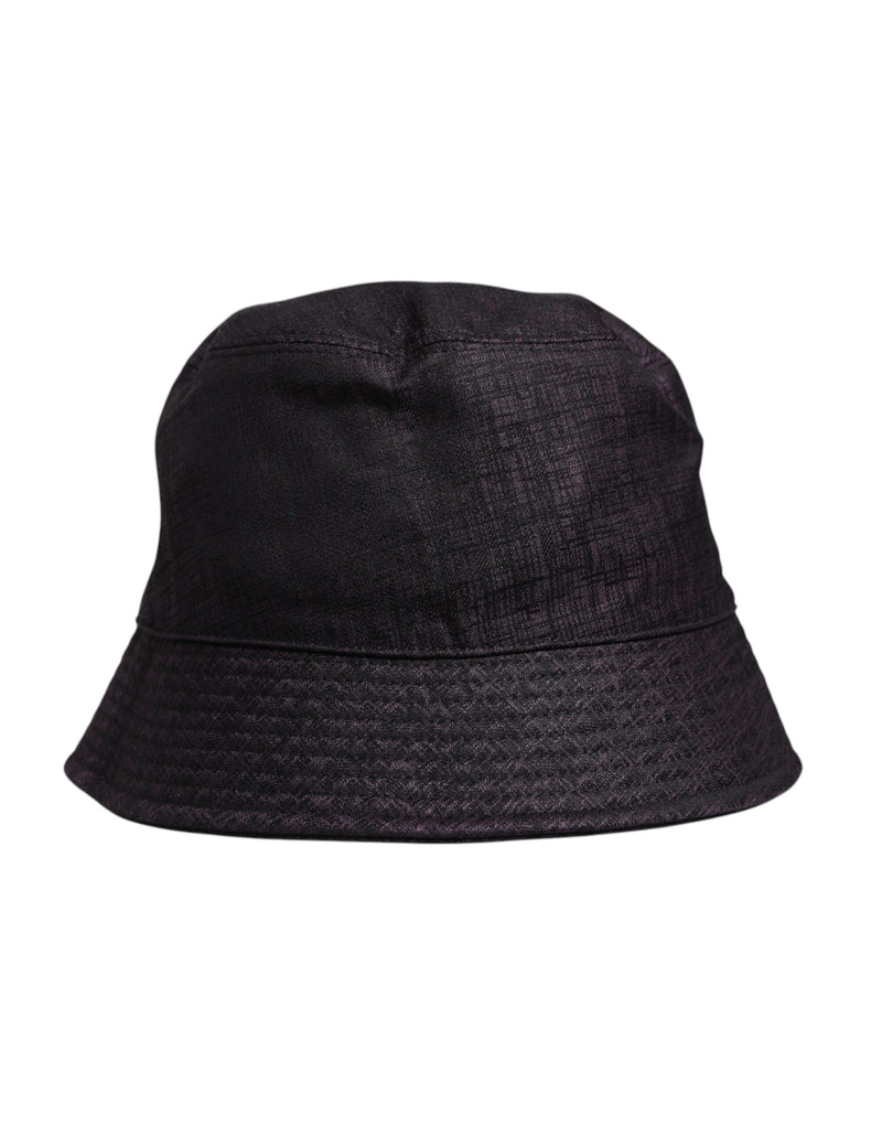 Chapeau bob en nylon noir à large bord Dolce & Gabbana