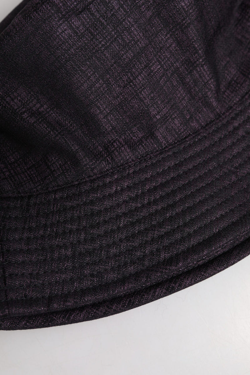 Chapeau bob en nylon noir à large bord Dolce & Gabbana