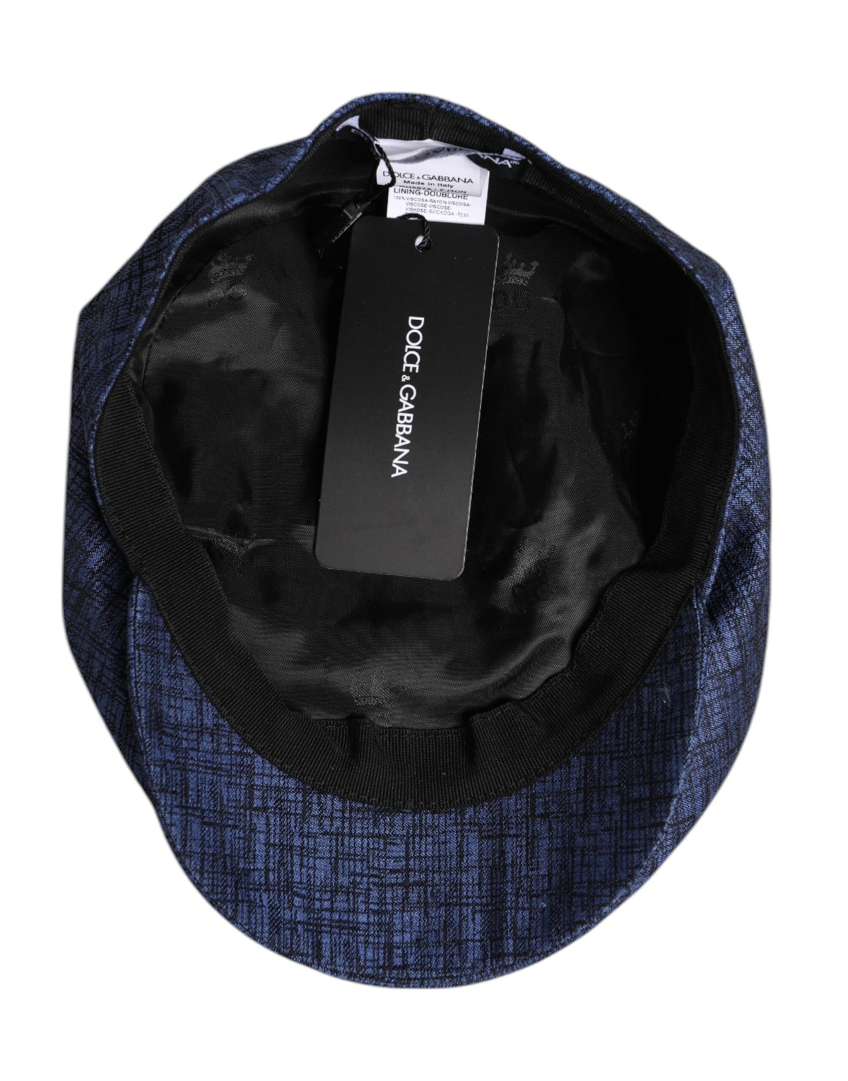 Chapeau gavroche extensible en coton bleu Dolce & Gabbana