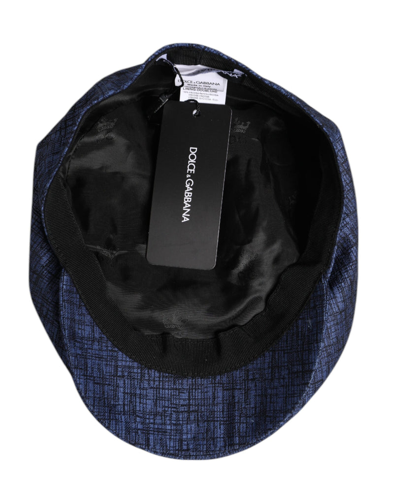 Chapeau gavroche extensible en coton bleu Dolce & Gabbana