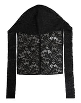 Dolce & Gabbana Black Floral Lace Whole Head Wrap Hat