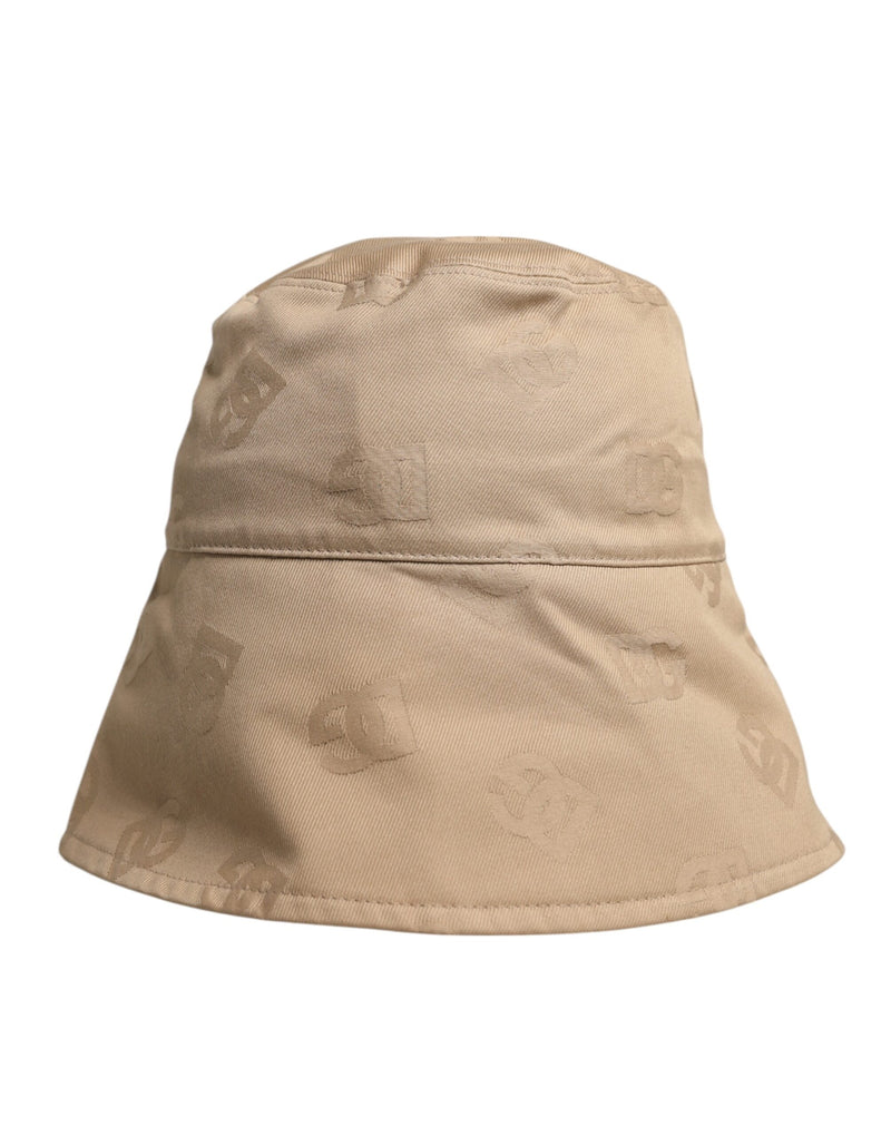 Casquette bob en coton beige avec logo monogramme Dolce & Gabbana