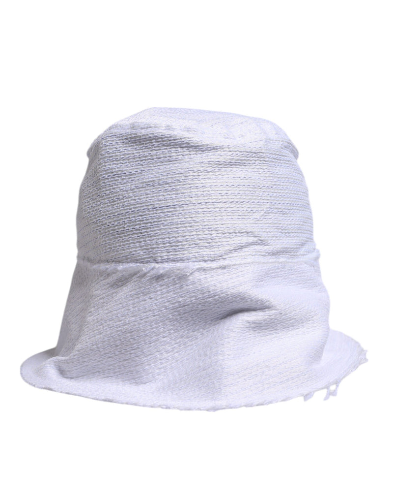 Chapeau seau à large bord en polyester blanc Dolce & Gabbana