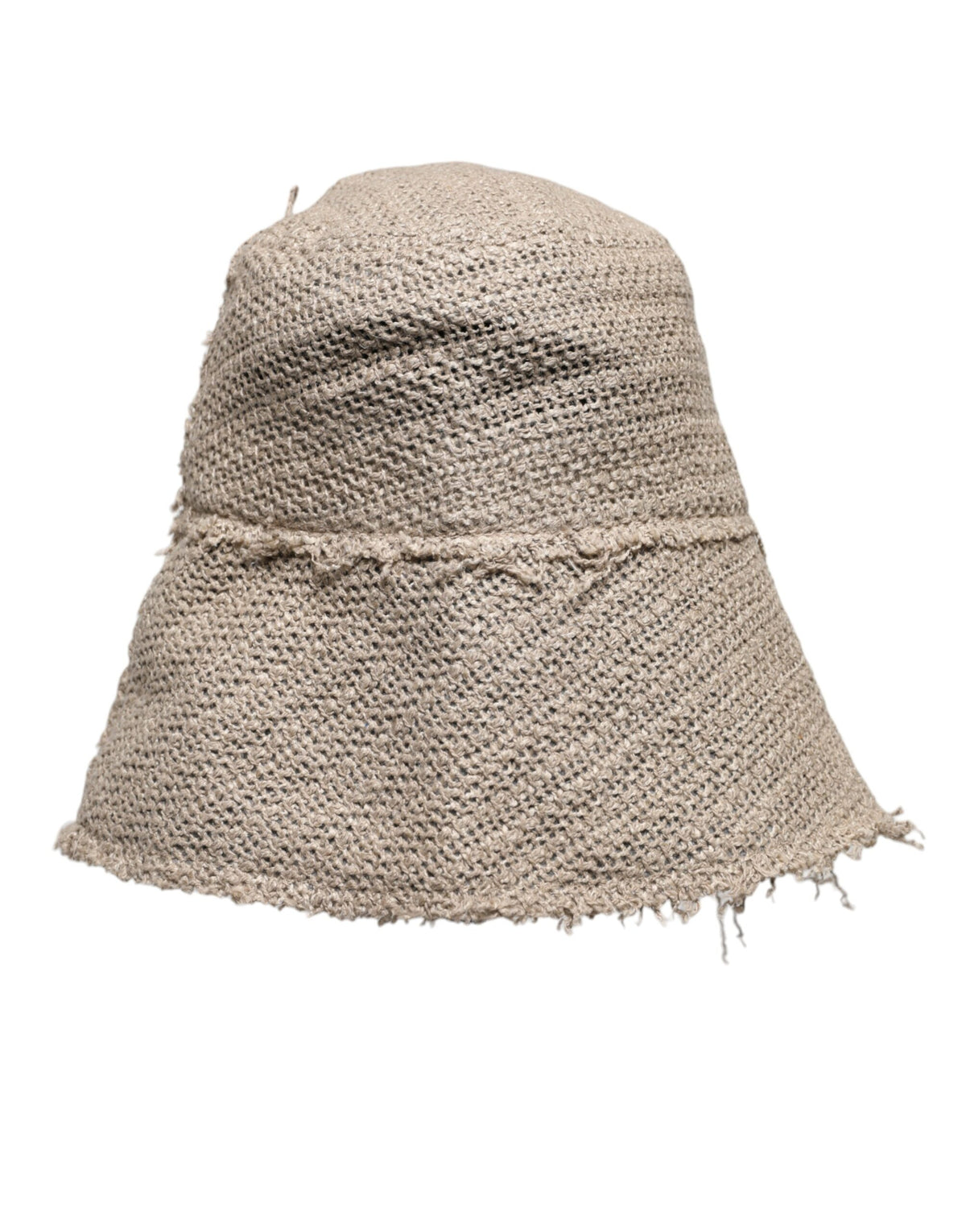 Chapeau seau à large bord en lin beige Dolce & Gabbana