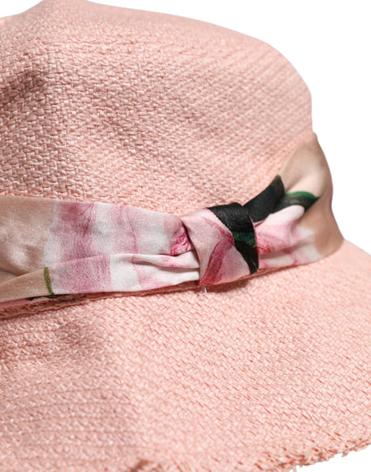 Dolce & Gabbana roze katoenen emmerhoed met brede rand