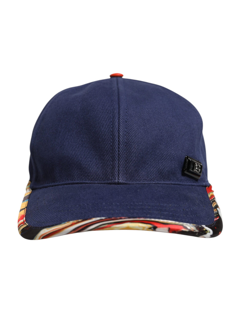 Casquette de baseball 6 panneaux en coton bleu Dolce & Gabbana