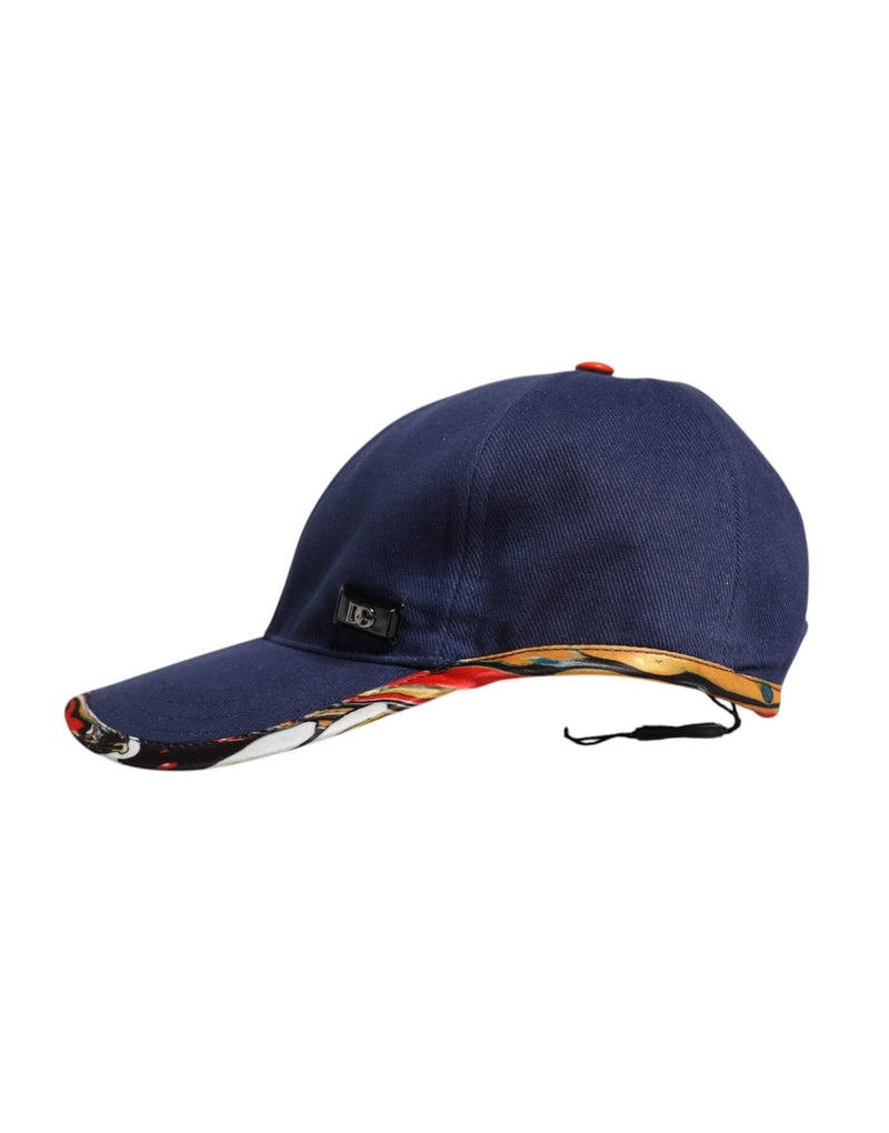 Casquette de baseball 6 panneaux en coton bleu Dolce & Gabbana