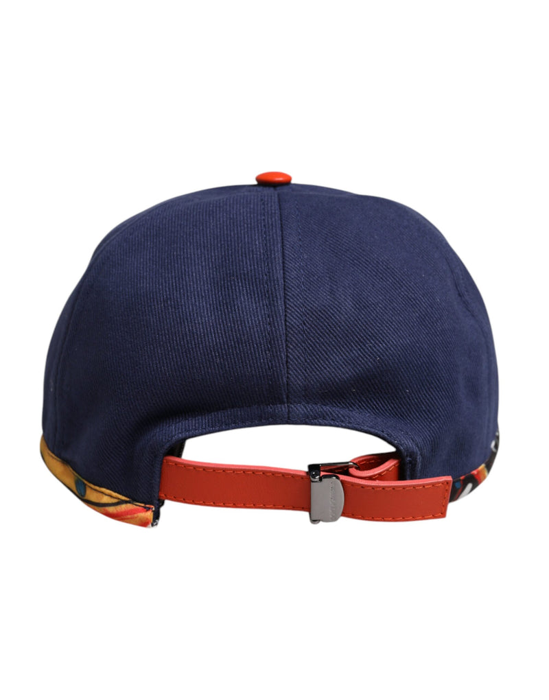 Casquette de baseball 6 panneaux en coton bleu Dolce & Gabbana