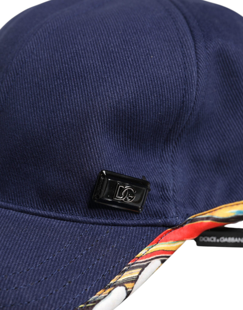 Casquette de baseball 6 panneaux en coton bleu Dolce & Gabbana