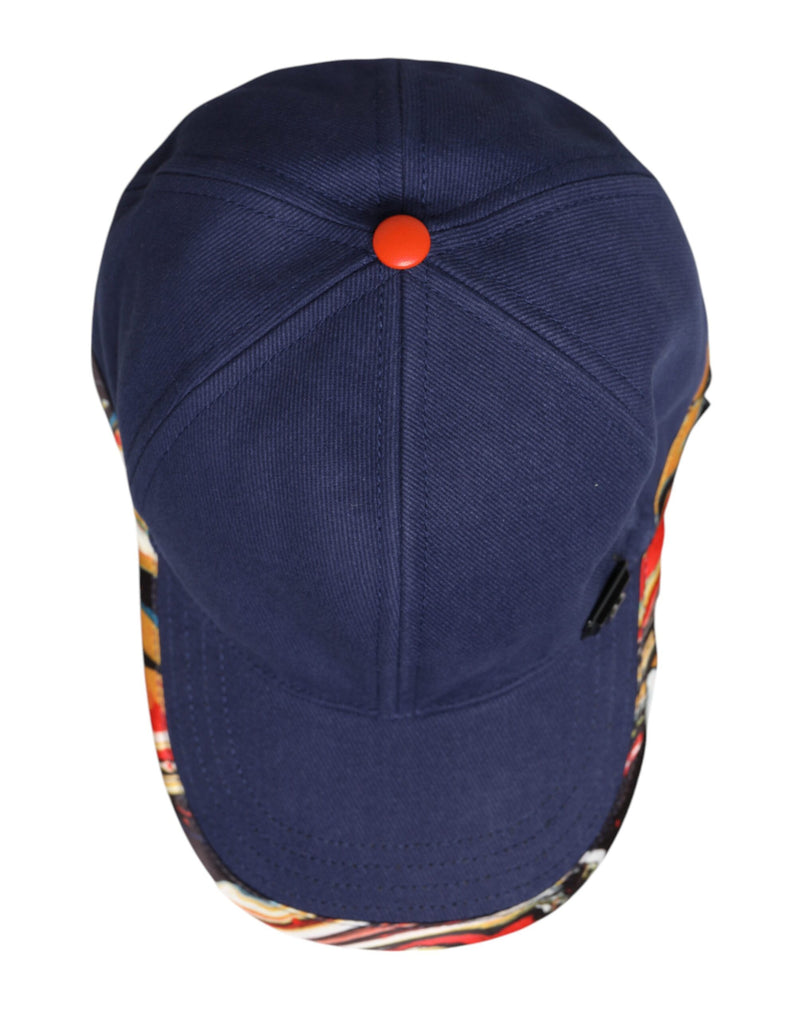 Casquette de baseball 6 panneaux en coton bleu Dolce & Gabbana