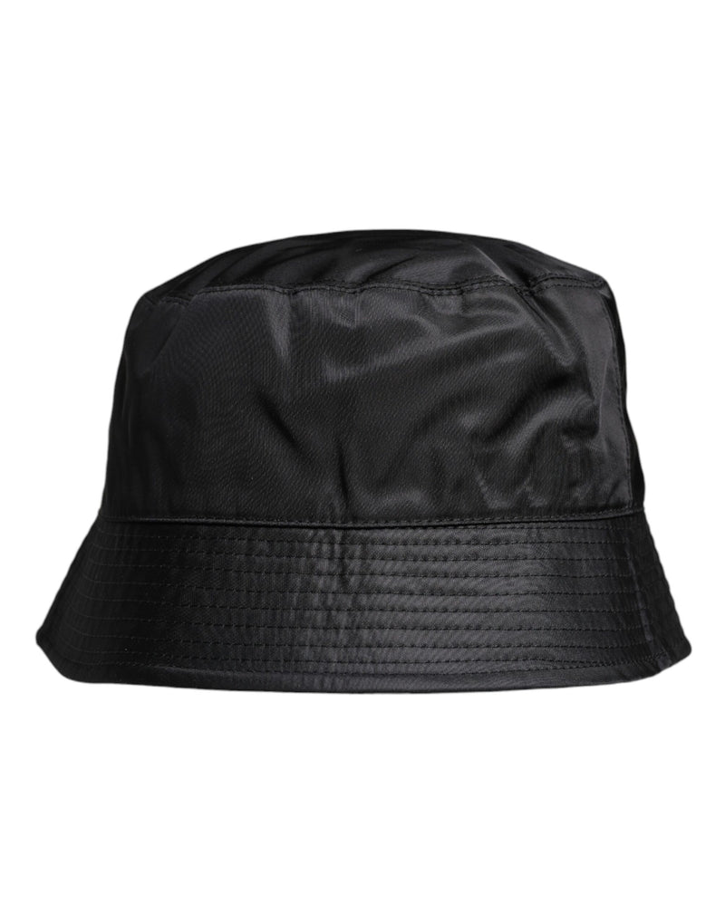 Bob à large bord en coton noir Dolce & Gabbana