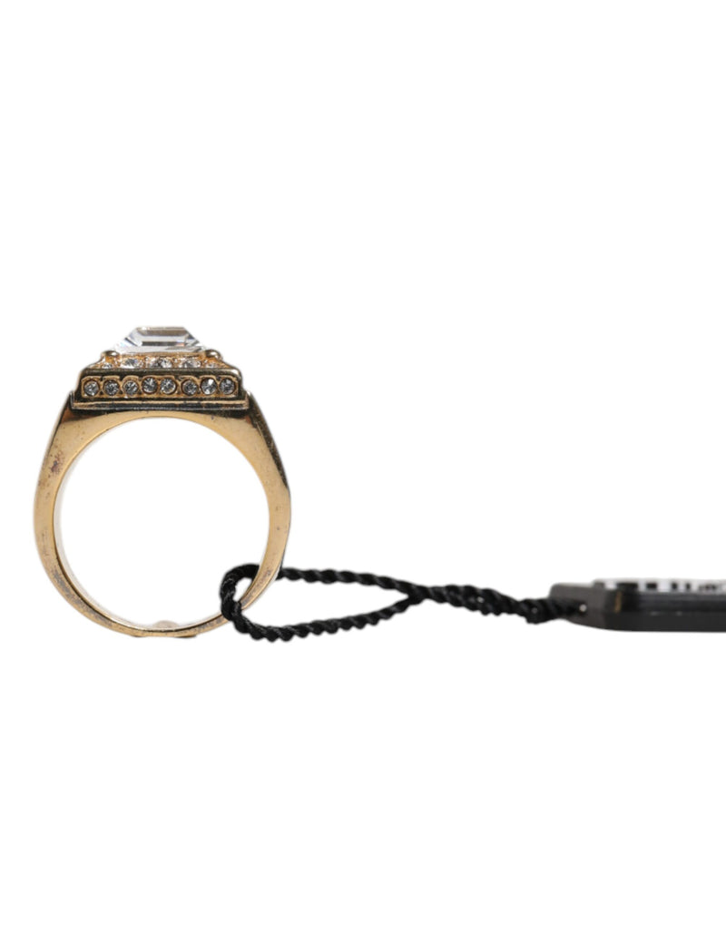Bague Dolce & Gabbana en argent sterling 925 doré avec cristaux