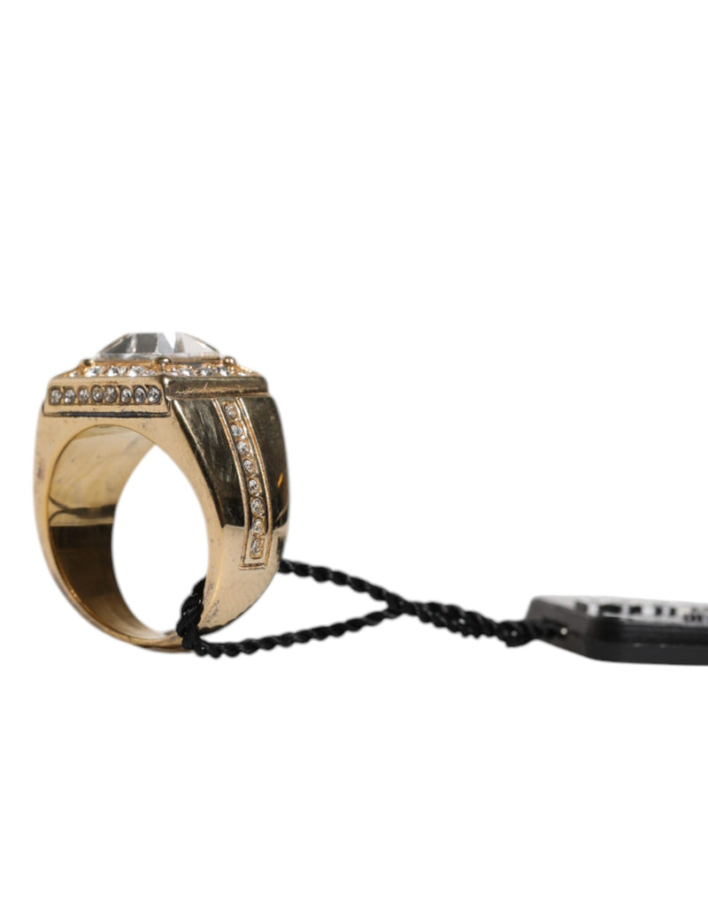 Bague Dolce & Gabbana en argent sterling 925 doré avec cristaux