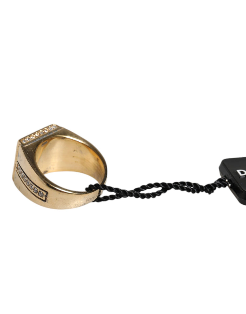 Bague Dolce & Gabbana en argent sterling 925 doré avec cristaux