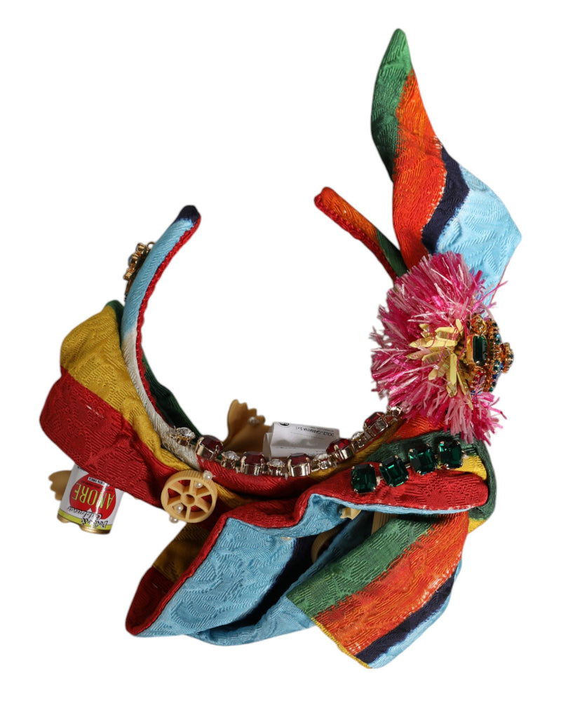 Diadème Floral Multicolore Embelli de Cristaux Dolce & Gabbana