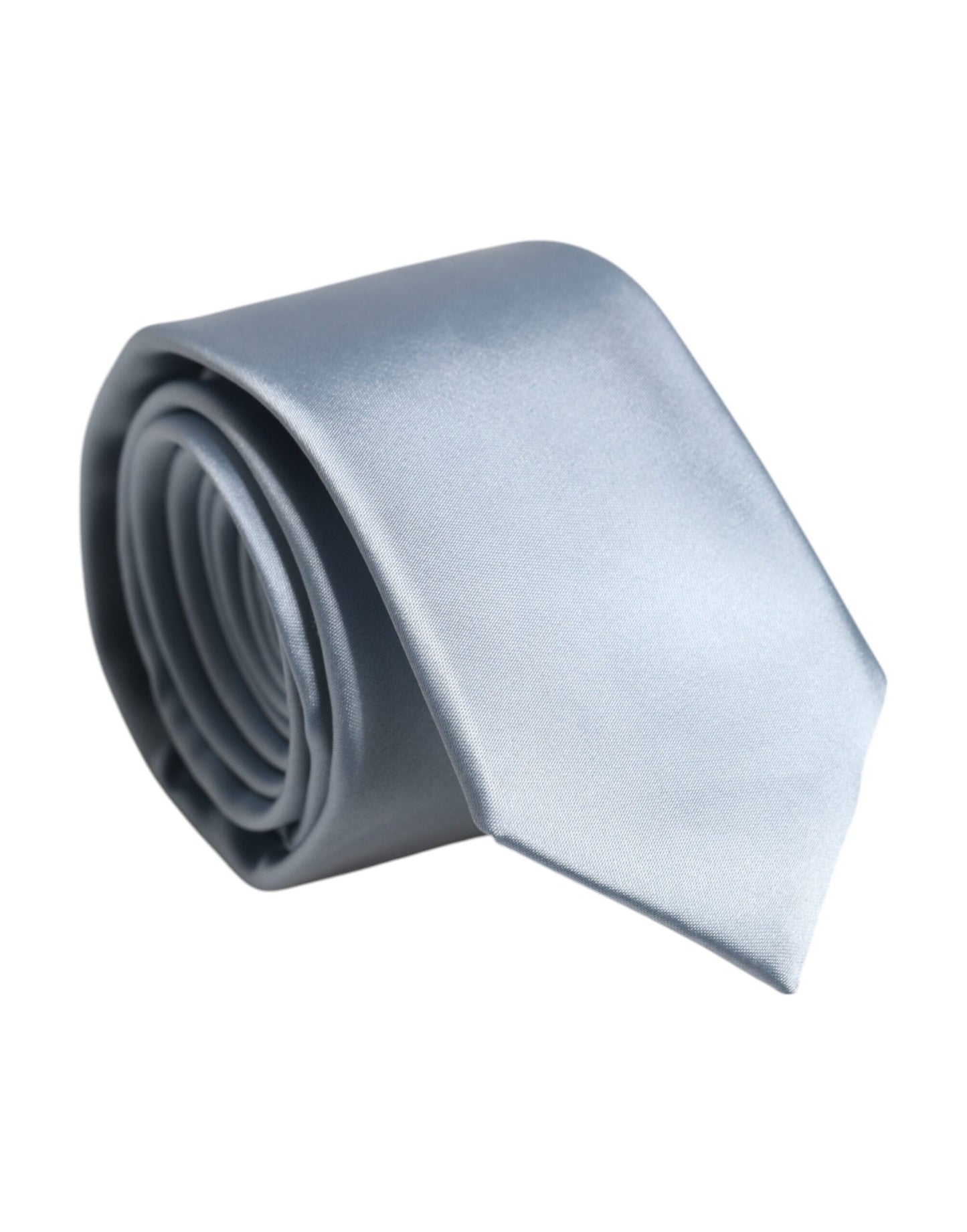 Dolce &amp; Gabbana lichtblauwe effen zijden verstelbare stropdas