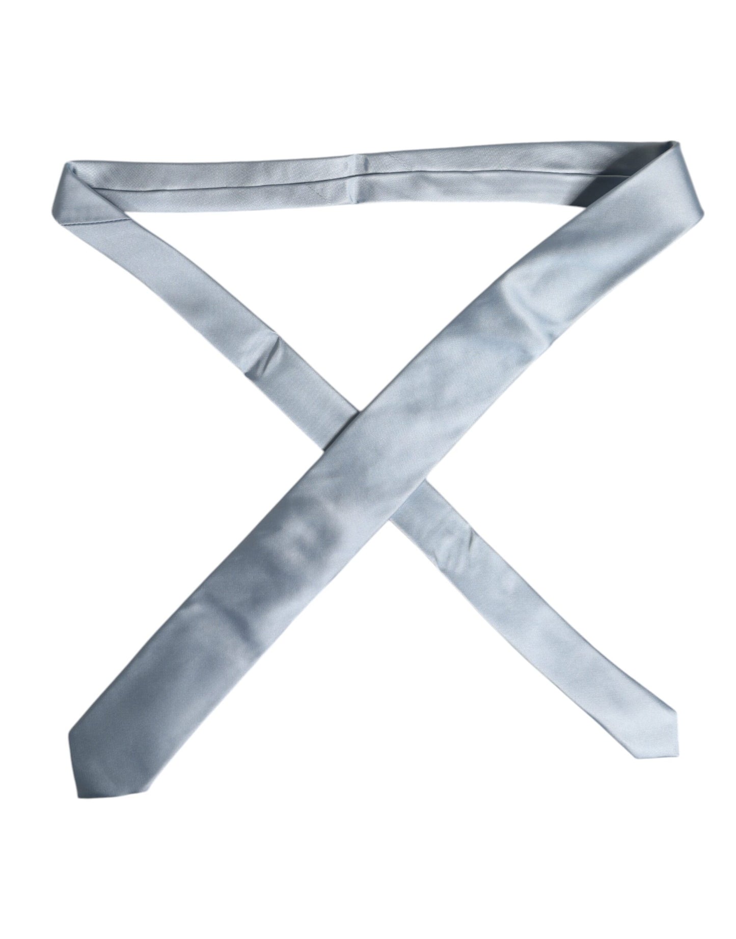 Dolce &amp; Gabbana lichtblauwe effen zijden verstelbare stropdas