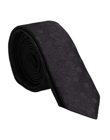 Cravate ajustable en soie Dolce &amp; Gabbana à cercles noirs