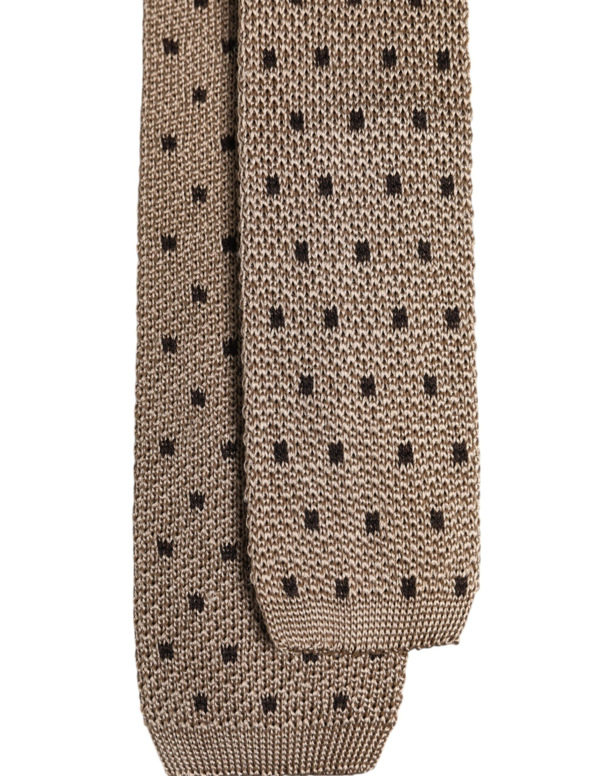 Cravate ajustable en soie beige à pois Dolce &amp; Gabbana