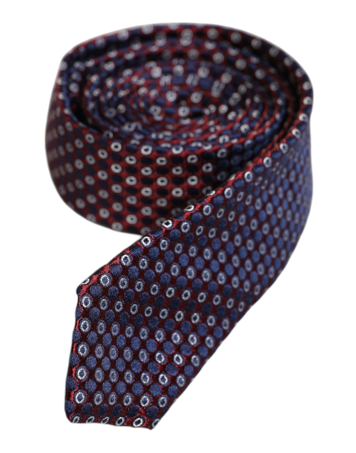 Cravate ajustable en soie Dolce &amp; Gabbana à cercles rouges et bleus