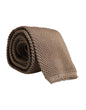 Cravate ajustable en soie marron Dolce &amp; Gabbana