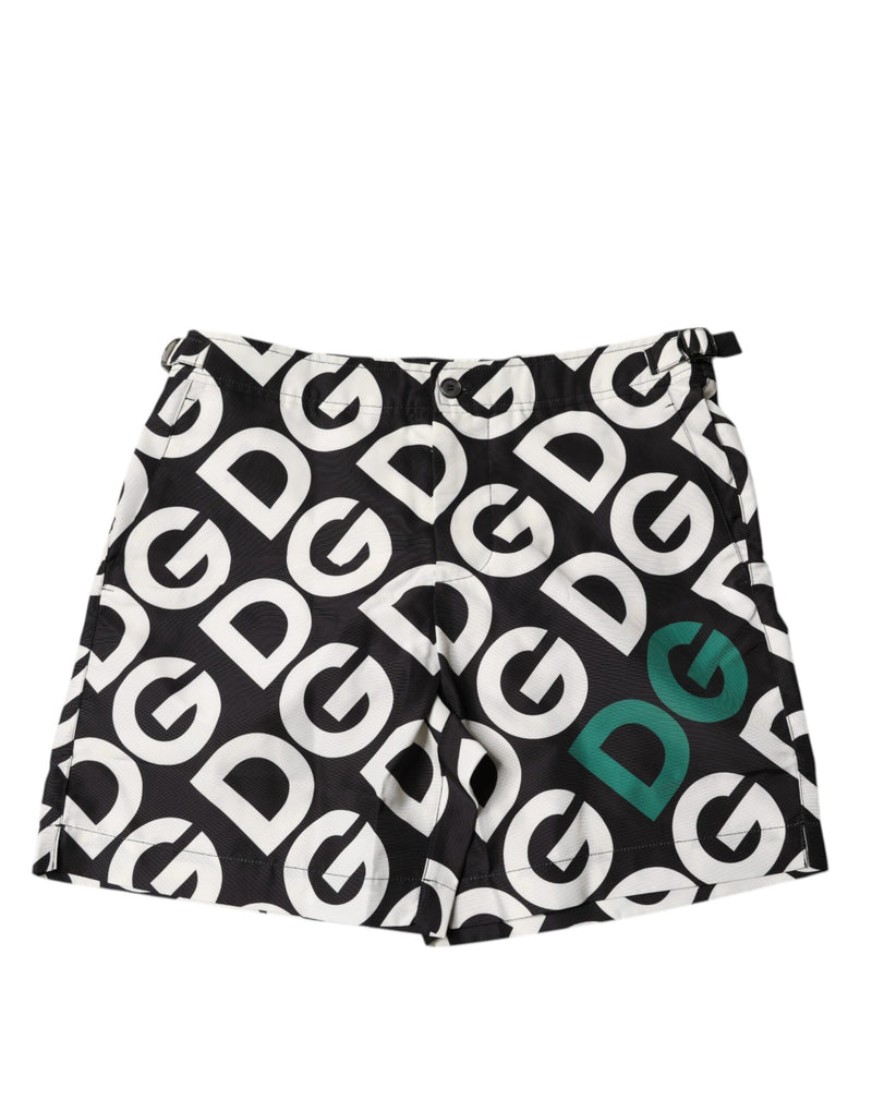 Dolce & Gabbana Logo Beachwear Shorts - Black & White